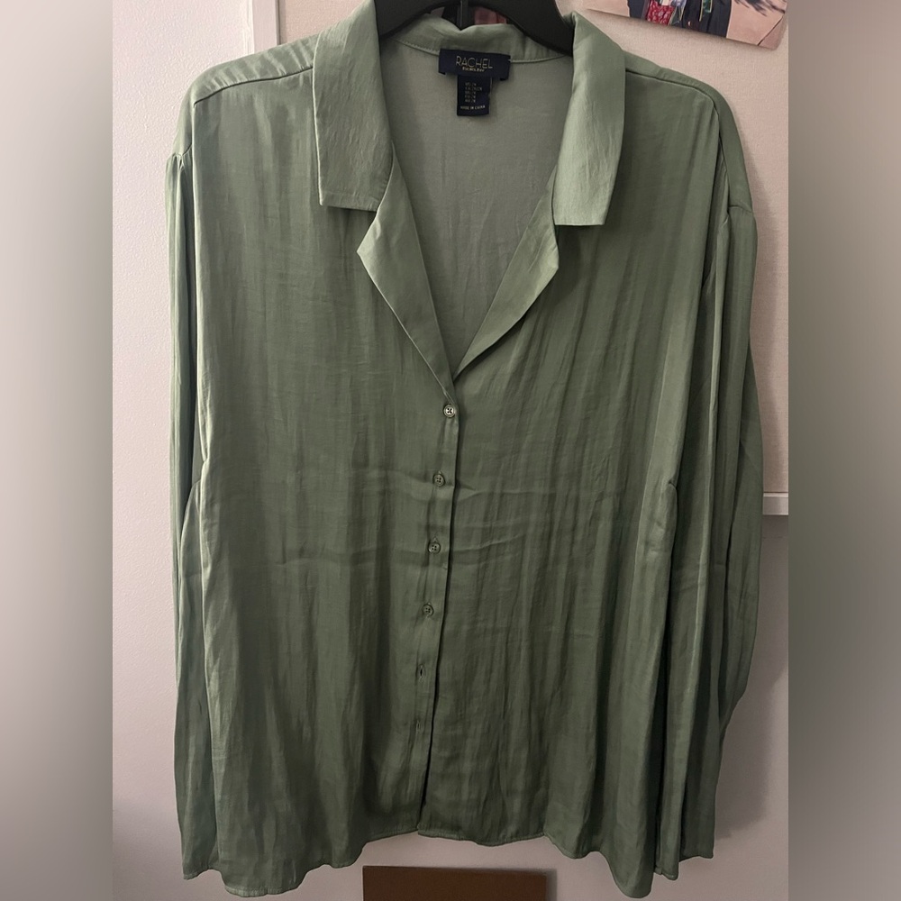 Long sleeve satin blouse